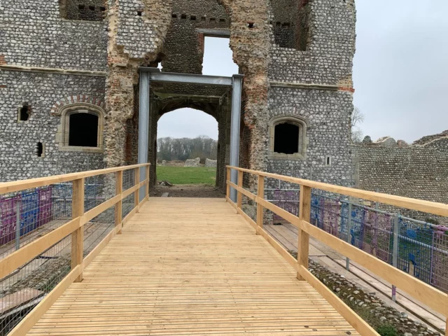 New bridge at #baconsthorpe castle for #englishheritagetrust . A lovely project in a wonderful location. #castle #bridge #heritage #joinery